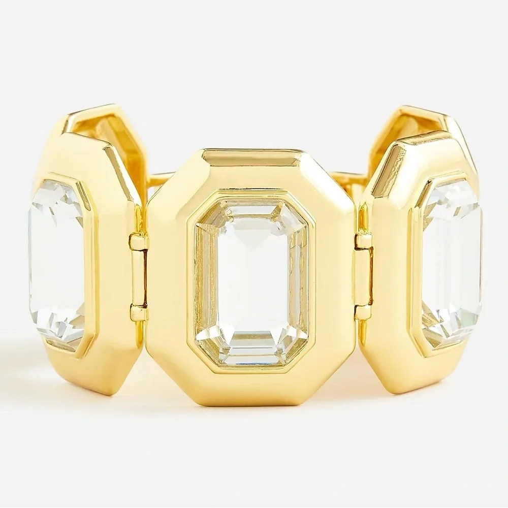 J.Crew Rectangle Faceted Crystal Bracelet New NWT - Picture 2 of 7